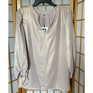 Anne Klein Ballet Gold Blouse 1X NWT